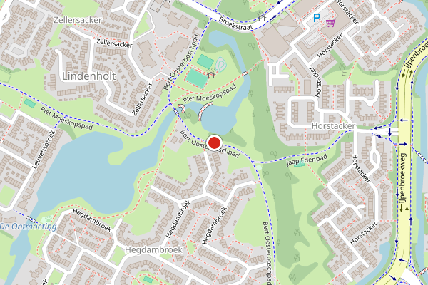 Brandweer-melding op Bert Oosterboschpad, Nijmegen op 28 juni, kaart-overzicht