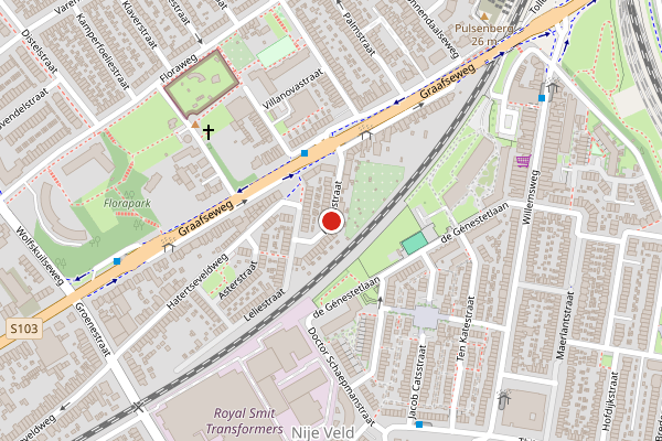 Brandweer-melding op Rozenstraat, Nijmegen op 28 juni, kaart-overzicht