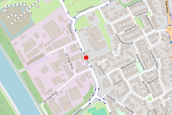 Brandweer-melding op Broekkant, Malden op 28 juni, kaart-overzicht