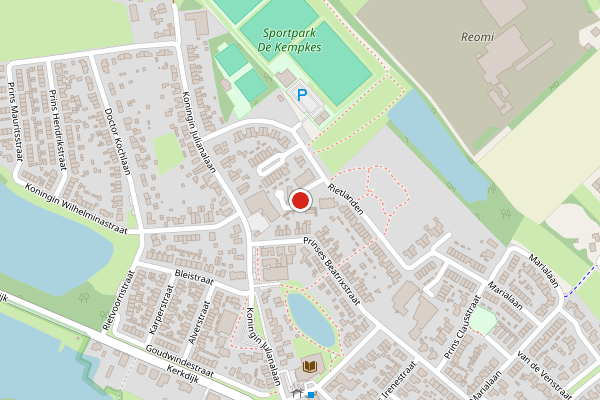 Brandweer-melding op Kempkesplein, Ooij op 28 juni, kaart-overzicht