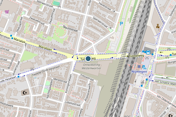 Politie-melding op Tunnelweg, Nijmegen op 29 juni, kaart-overzicht