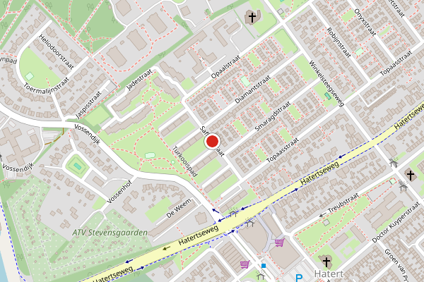 Brandweer-melding op Saffierstraat, Nijmegen op 29 juni, kaart-overzicht