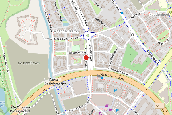Brandweer-melding op Properziastraat, Lent op 29 juni, kaart-overzicht