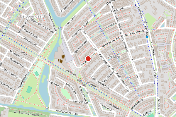 Brandweer-melding op Terracottastraat, Nijmegen op 30 juni, kaart-overzicht