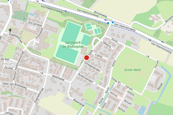 Brandweer-melding op Blatenplak, Ewijk op 30 juni, kaart-overzicht