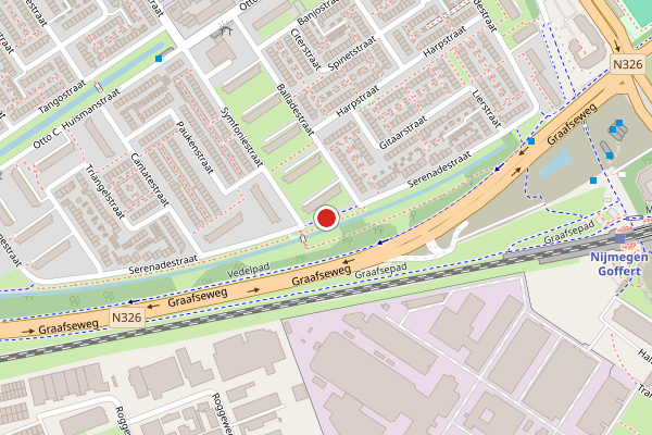 Brandweer-melding op Serenadestraat, Nijmegen op 3 juli, kaart-overzicht