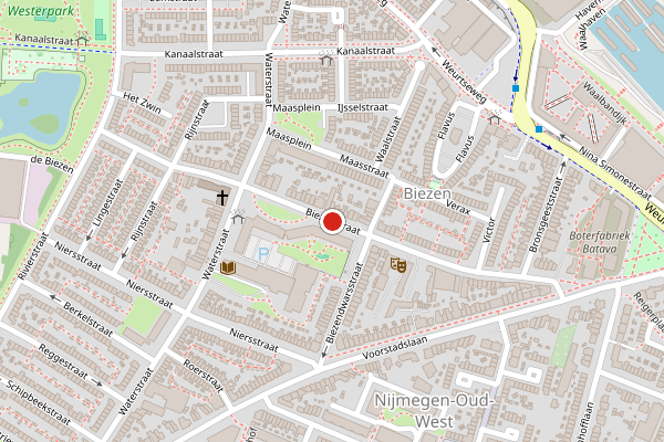 Brandweer-melding op Biezenstraat, Nijmegen op 6 juli, kaart-overzicht