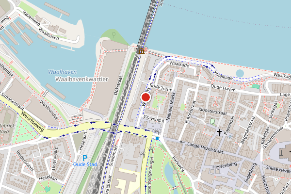 Brandweer-melding op Veemarkt, Nijmegen op 9 juli, kaart-overzicht