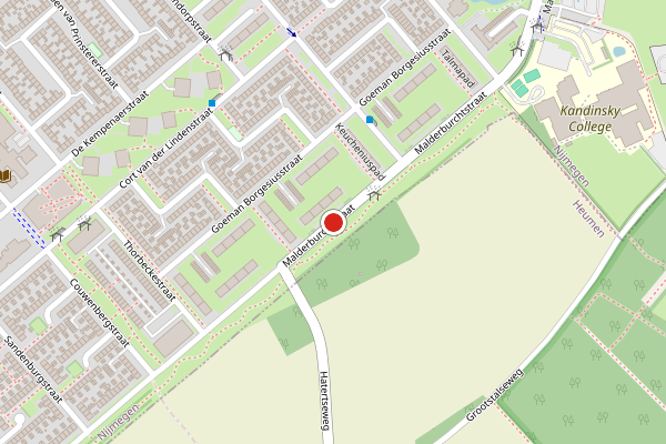 Brandweer-melding op Malderburchtstraat, Nijmegen op 12 juli, kaart-overzicht