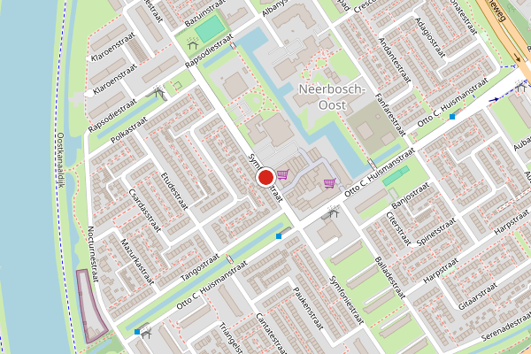 Brandweer-melding op Symfoniestraat, Nijmegen op 12 juli, kaart-overzicht