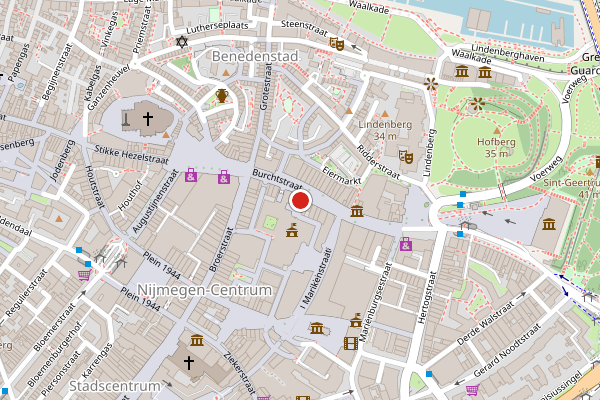 Brandweer-melding op Korte Nieuwstraat, Nijmegen op 12 juli, kaart-overzicht