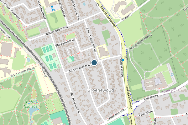 Politie-melding op Schlatmaeckerstraat, Nijmegen op 13 juli, kaart-overzicht