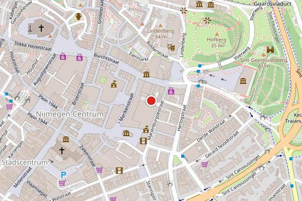 Brandweer-melding op Raadhuisstraat, Nijmegen op 15 juli, kaart-overzicht