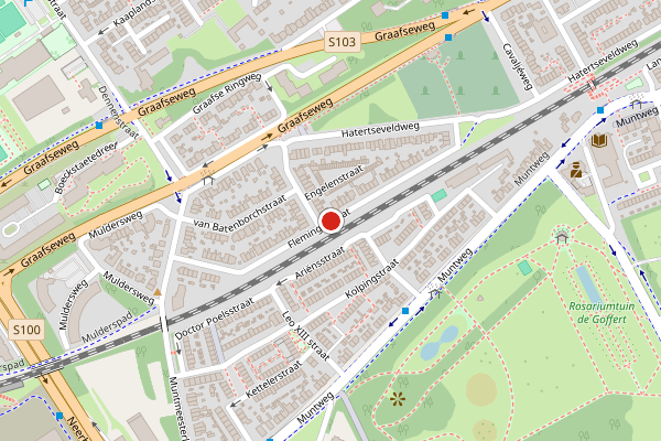 Brandweer-melding op Fleminghstraat, Nijmegen op 15 juli, kaart-overzicht
