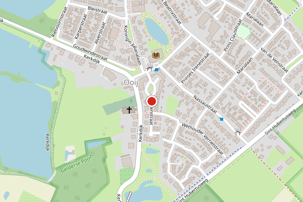 Brandweer-melding op Loeffenstraat, Ooij op 15 juli, kaart-overzicht