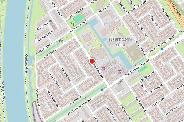 Brandweer-melding op Symfoniestraat, Nijmegen op 17 juli, kaart-overzicht
