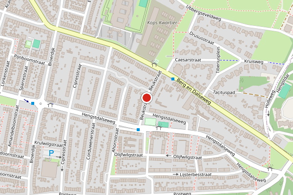 Brandweer-melding op Beukstraat, Nijmegen op 19 juli, kaart-overzicht