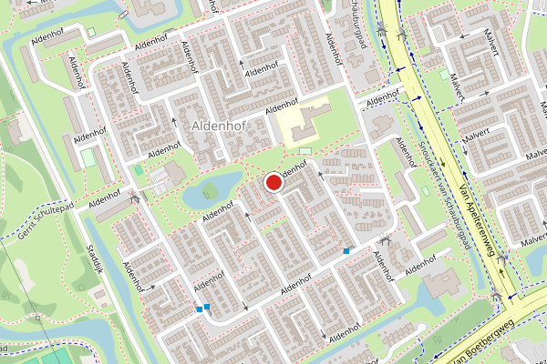 Brandweer-melding op Aldenhof, Nijmegen op 2 augustus, kaart-overzicht