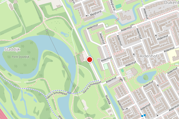 Brandweer-melding op Staddijk, Nijmegen op 3 augustus, kaart-overzicht
