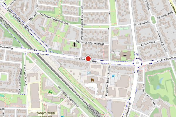 Brandweer-melding op Groenewoudseweg, Nijmegen op 3 augustus, kaart-overzicht