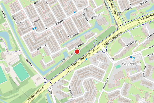 Brandweer-melding op Schlingemannpad, Nijmegen op 3 augustus, kaart-overzicht