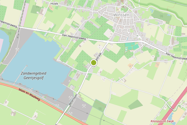 Ambulance-melding op Winssen op 4 augustus, kaart-overzicht