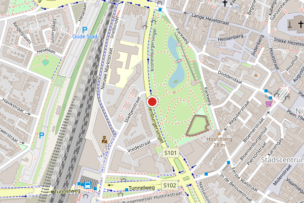 Brandweer-melding op Kronenburgersingel, Nijmegen op 4 augustus, kaart-overzicht