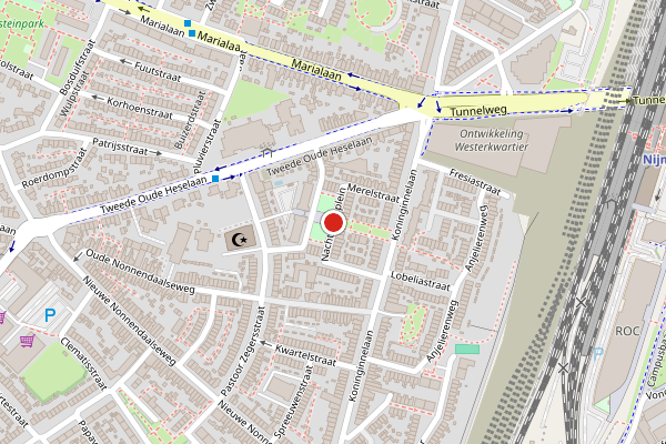 Brandweer-melding op Nachtegaalplein, Nijmegen op 6 augustus, kaart-overzicht
