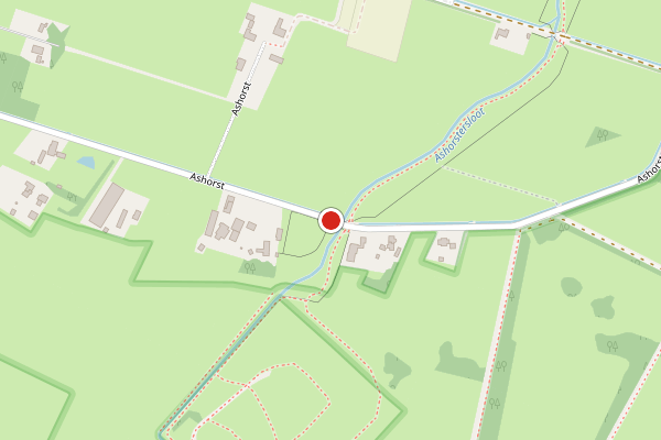 Brandweer-melding op Ashorst, Groesbeek op 6 augustus, kaart-overzicht