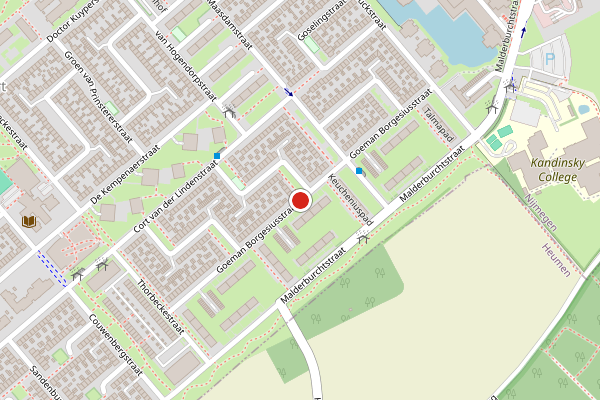 Brandweer-melding op Goeman Borgesiusstraat, Nijmegen op 6 augustus, kaart-overzicht