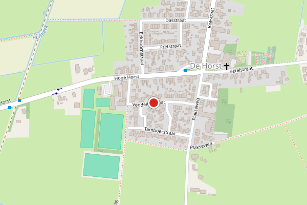 Brandweer-melding op Vendelierstraat, Groesbeek op 1 juni, kaart-overzicht