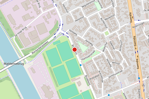 Brandweer-melding op Broekkant, Malden op 3 juni, kaart-overzicht