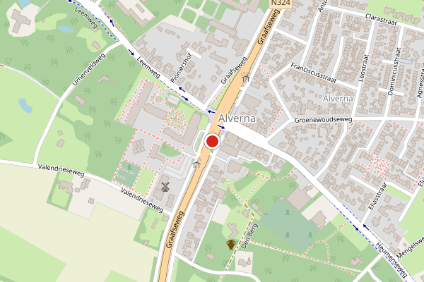 Brandweer-melding op Graafseweg, Wijchen op 2 juni, kaart-overzicht