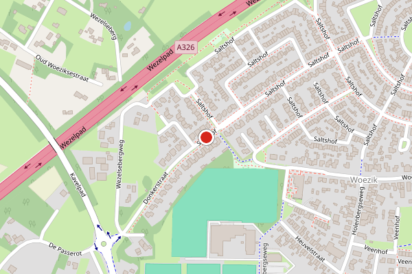 Brandweer-melding op Saltshof, Wijchen op 31 mei, kaart-overzicht