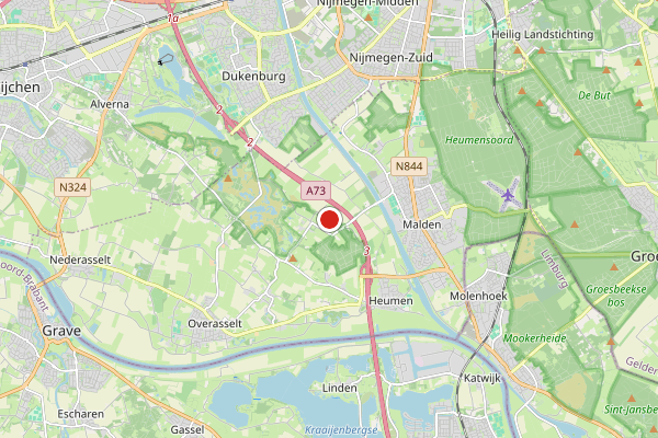 Brandweer-melding op Heumen op 8 juni, kaart-overzicht