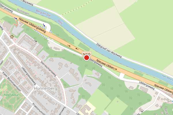 Brandweer-melding op Ubbergseweg, Nijmegen op 12 juni, kaart-overzicht