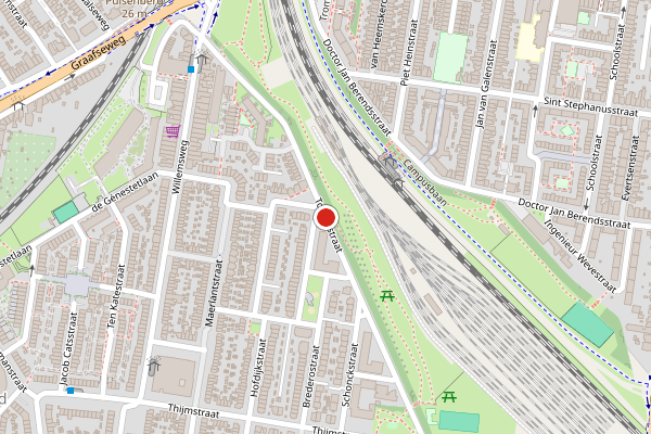 Brandweer-melding op Tollensstraat, Nijmegen op 13 juni, kaart-overzicht