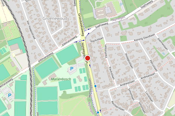 Brandweer-melding op Nijmeegsebaan, Heilig Landstichting op 16 juni, kaart-overzicht