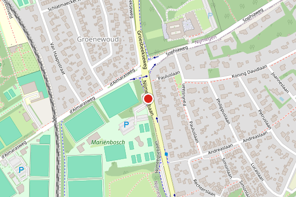 Brandweer-melding op Nijmeegsebaan, Groesbeek op 18 juni, kaart-overzicht
