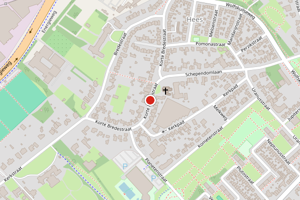 Brandweer-melding op Korte Bredestraat, Nijmegen op 20 juni, kaart-overzicht
