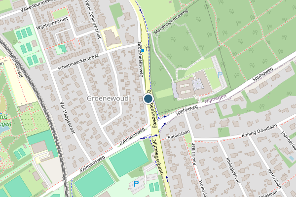 Politie-melding op Groesbeekseweg, Nijmegen op 20 juni, kaart-overzicht