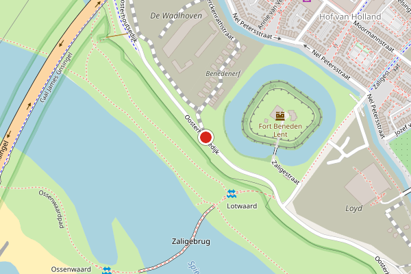 Brandweer-melding op Oosterhoutsedijk, Lent op 21 juni, kaart-overzicht