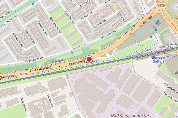 Brandweer-melding op Graafseweg, Nijmegen op 22 juni, kaart-overzicht