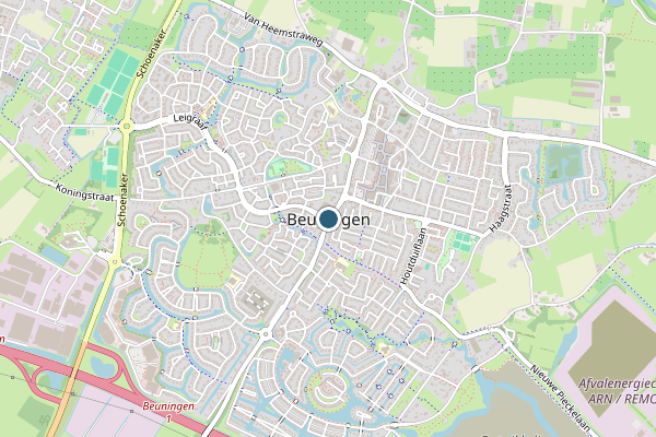 Politie-melding op identiteit., Beuningen op 22 juni, kaart-overzicht