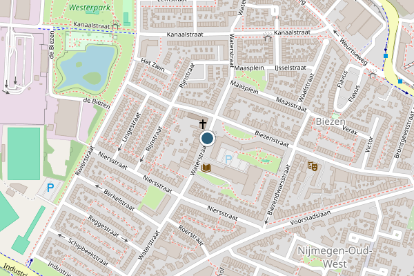 Politie-melding op Waterstraat, Nijmegen op 24 juni, kaart-overzicht