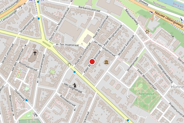 Brandweer-melding op Pater Brugmanstraat, Nijmegen op 25 juni, kaart-overzicht