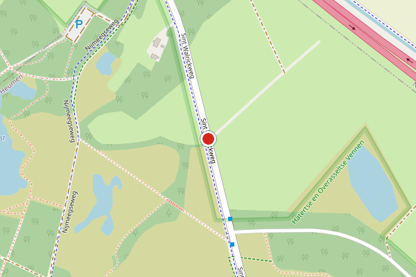 Brandweer-melding op Sint Walrickweg, Overasselt op 26 juni, kaart-overzicht